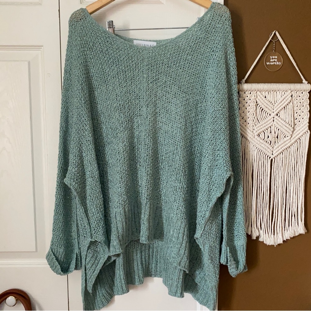 Juliana’s Open Knit Oversized Throw Over Cover Up Top